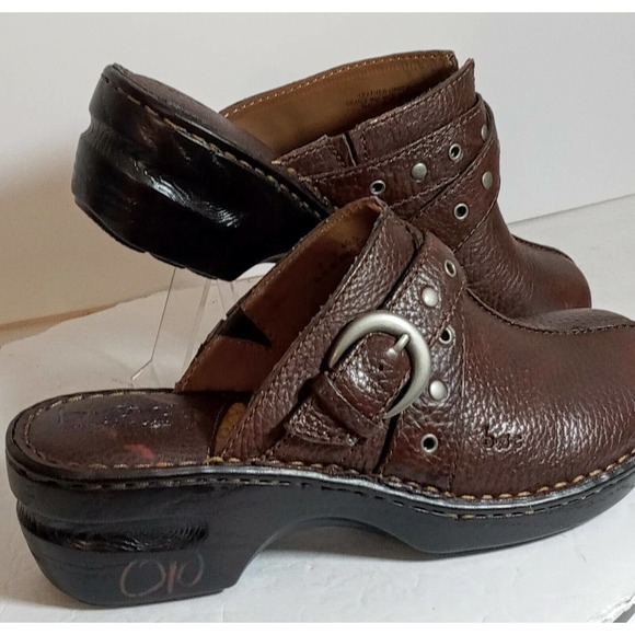 BOC Born Concept Karley BC6650 Slides Slip On Brown Leather Women Size 9 M/W - Picture 1 of 9